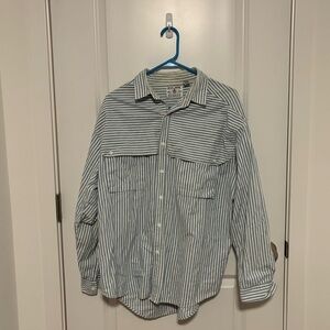 Vintage Jeans Wear White Blue Denim Button Down